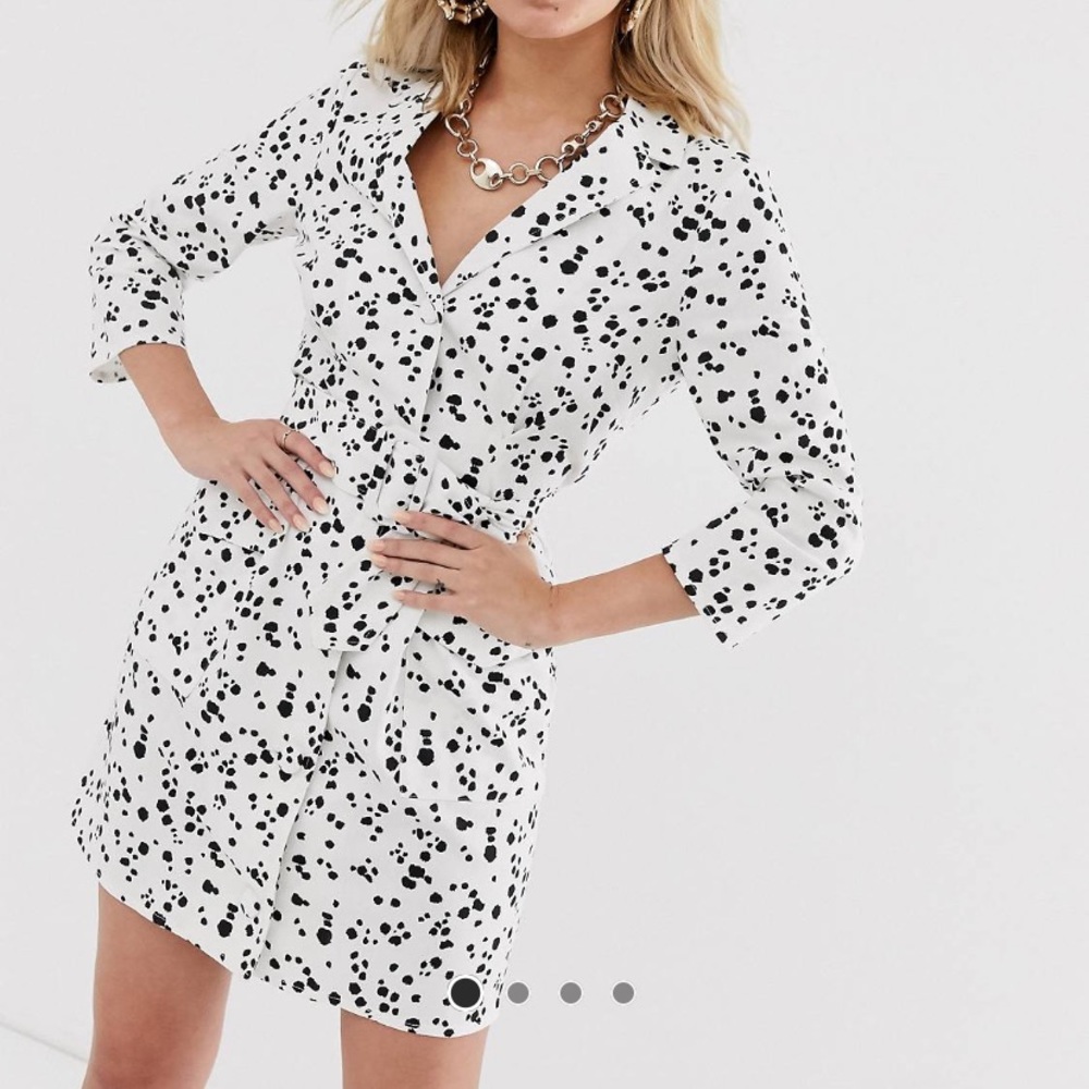 ASOS Dalmatian Print Tuxedo Dress